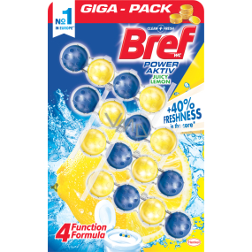 Bref Power Aktiv WC Block Zitrone, fester WC Block, 4 × 50 g Bref Power Aktiv WC Block Zitrone, fester WC Block, 4 × 50 g