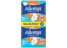 Always Ultra Day Normal duo hygienické vložky s křidélky 20 kusů