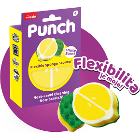 Vileda Punch Schwamm für Geschirr mit Zitronenduft, 1 Stück Vileda Punch Schwamm für Geschirr mit Zitronenduft, 1 Stück