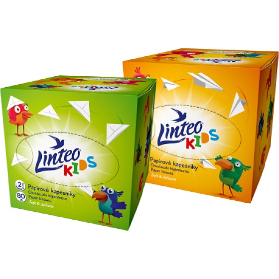 Linteo Kids Papiertaschentücher 2-lagige 80-teilige Schachtel