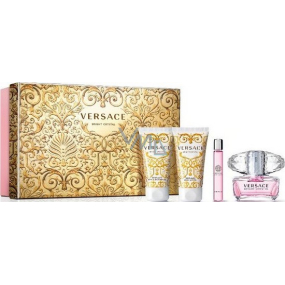 Versace Bright Crystal Eau de Toilette 50 ml + Körperlotion 50 ml + Duschgel 50 ml + Rollerball 10 ml, Geschenkset für Frauen