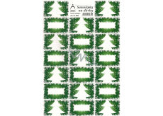 Arch Tree grüne Weihnachtsgeschenkaufkleber 20 Etiketten 1 Bogen