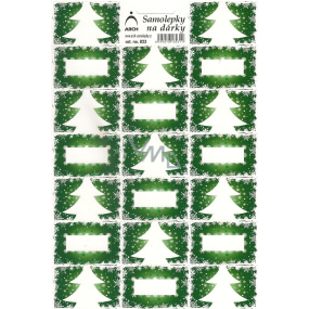 Arch Tree grüne Weihnachtsgeschenkaufkleber 20 Etiketten 1 Bogen