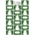 Arch Tree grüne Weihnachtsgeschenkaufkleber 20 Etiketten 1 Bogen