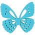 Filz schmetterlingsblau Dekoration 6 cm