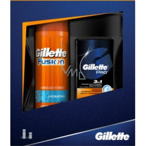 Gillette Fusion Rasiergel 200 ml + Pro 3in1 After Shave Balm 50 ml, Kosmetikset für Männer