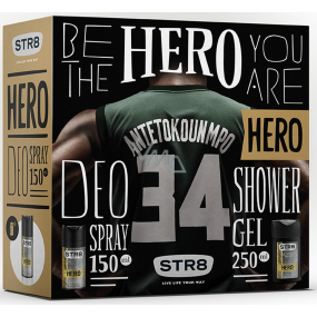Str8 Hero Deodorant Spray für Männer 150 ml + Duschgel 250 ml, Kosmetikset