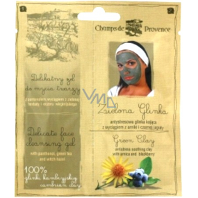 Champs de Provence Grüner Ton Anti-Stress-beruhigende Gesichtsmaske aus Ton mit Arnika- und Blaubeerextrakten 20 g