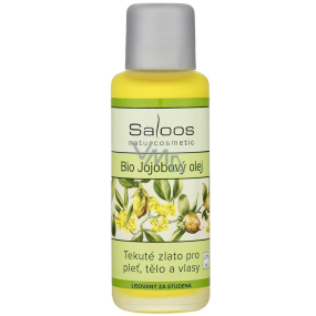Saloos Bio Jojoba Körperöl, kaltgepresst, regenerierend, für langfristige Hautfeuchtigkeit 50 ml