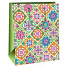 Ditipo Geschenk Papiertüte 26 x 32,5 x 13,8 cm hellgrün verschiedene Mandalas