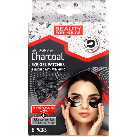 Beauty Formulas Kohle-Gel-Augenpads mit Aktivkohle und Vitamin C 6 Paar