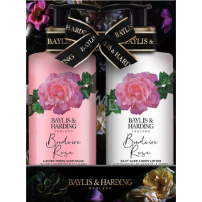 Baylis & Harding Boudoire Rose Handreinigungsgel 300 ml + Körper- und Handlotion 300 ml, Kosmetikset für Damen