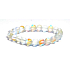 Opalit matt weißes elastisches Armband, Kunststeinperle 8 mm / 16-17 cm, Wunsch- und Hoffnungsstein