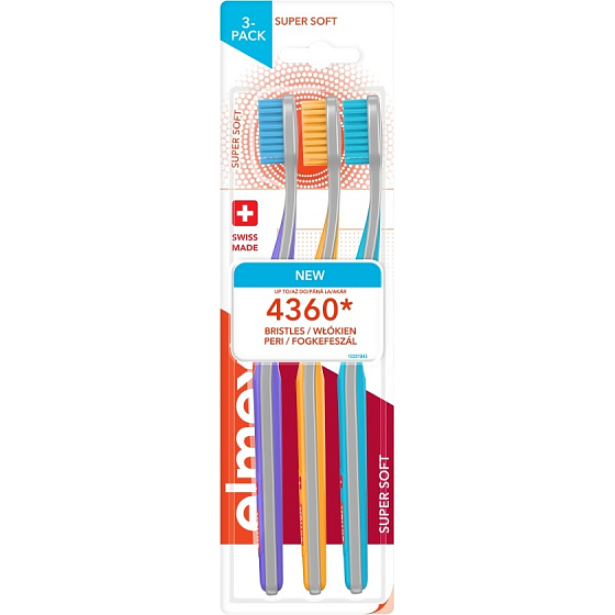 Elmex Swiss Made Super Soft 3er-Pack sehr weiche Zahnbürste 3 Stück