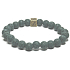 Lava dunkelgrün mit königlichem Mantra Om, Armband elastischer Naturstein, Kugel 8 mm / 16-17 cm, geboren aus den vier Elementen