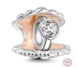 Charme Sterling Silber 925 Ring in der Muschel, Perle auf Armband Symbol