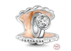 Charme Sterling Silber 925 Ring in der Muschel, Perle auf Armband Symbol