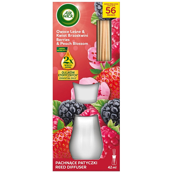Air Wick Aroma-Diffusor mit Duftstäbchen Waldbeeren & Pfirsichblüte, 42 ml