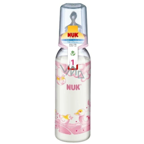 Nuk Bottle Stillplastik rosa Silikon Sauger 0-6 Monate Größe 1 240 ml