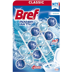 Bref WC Power Aktiv Ocean, WC-Kugeln, 3 × 50 g