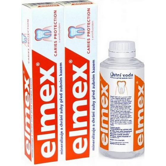 Elmex Optimale Vorbeugung gegen Karies Zahnpasta 2 x 75 ml + Mundwasser ohne Alkohol 100 ml