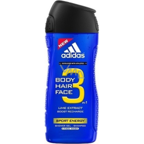 Adidas Sport Energy 3 in 1 Duschgel für Körper, Haare und Gesicht für Männer 400 ml