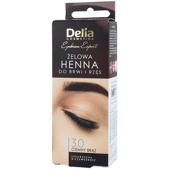 Delia Cosmetics Henna Augenbrauenfärbegel 3.0 dunkelbraun 1 Stück