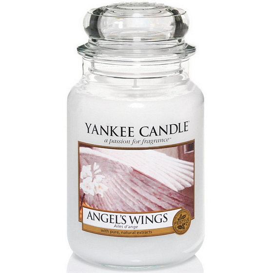 Yankee Candle Angels Wings - Duftkerze mit Engelsflügeln Klassisches großes Glas 623 g
