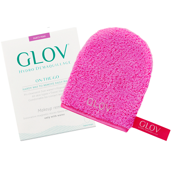 Glov Hydro Demaquillage Party für unterwegs Rosa Make-up-Handschuhe 1 Stück