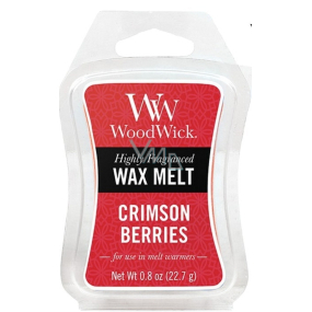 WoodWick Crimson Berries - Rowanberries mit Gewürzen duftendes Wachs für Aromalampe 22,7 g