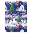 Ditipo Geschenkpapier 70 x 200 cm Weihnachten weiß-dunkelblauer Baum, Schneemann