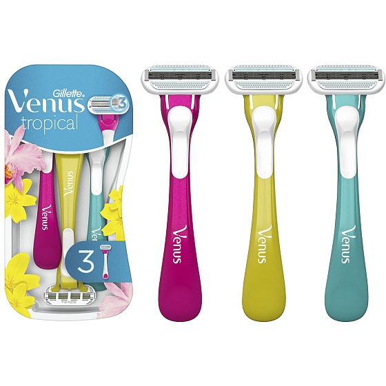 Gillette Venus Tropical Einwegrasierer 3 Klingen, 3 Stück für Frauen