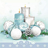 Nekupto Papierservietten 3-lagig 33 x 33 cm 20 Stück Weihnachtsblau - Flaschen und Kerzen