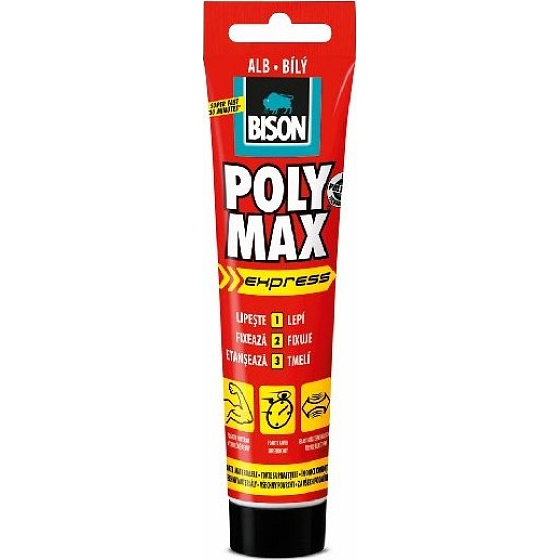 Bison Poly Max Express Weiß schnell trocknendes Universalmontage-Dichtmittel Weiß 165 g