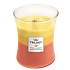 WoodWick Trilogy Tropical Sunrise Duftkerze mit Holzdocht und Glasdeckel Medium 275 g