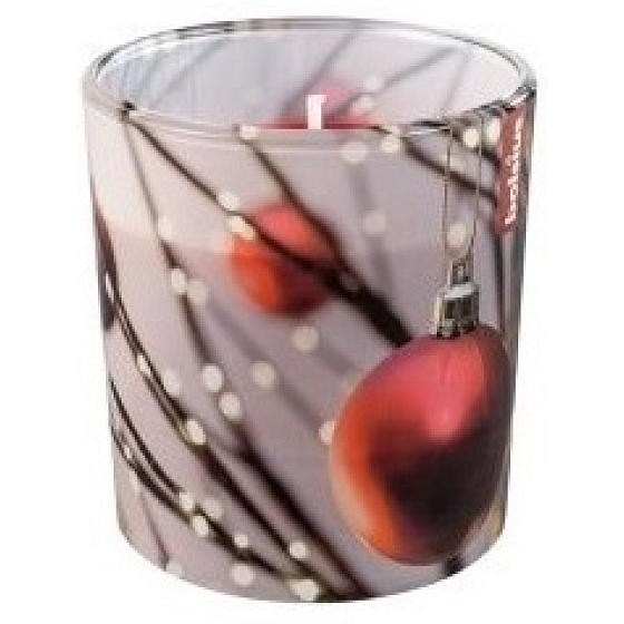 Bolsius Weihnachtskugeln Duftkerze in Glas 72 x 80 mm, Brenndauer 23 Stunden
