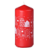 Emocio Kerze Kalender Häuser weiß rot 68 x 150 mm