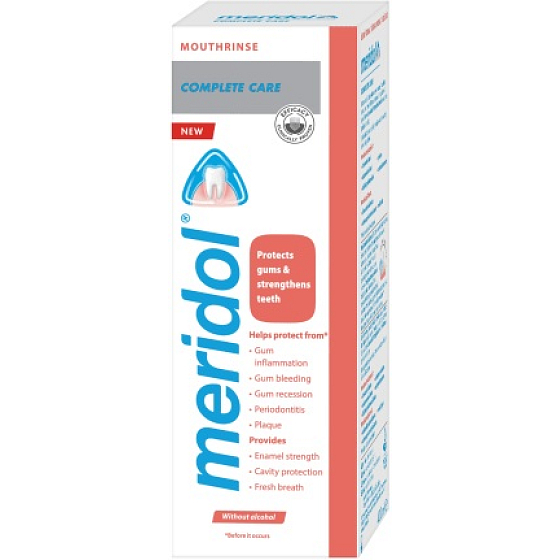 Meridol Complete Care Mundspülung hilft gegen Zahnfleischbluten, alkoholfrei 400 ml
