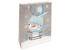 Nekupto Geschenkpapier Tasche 32,5 x 26 x 13 cm Weihnachten Schneemann