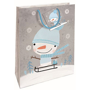 Nekupto Geschenkpapier Tasche 32,5 x 26 x 13 cm Weihnachten Schneemann