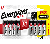Energizer Max AA Batterien, 4 + 4 Stück gratis