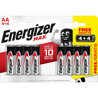Energizer Max AA Batterien, 4 + 4 Stück gratis