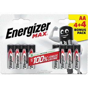 Energizer Max AA Batterien, 4 + 4 Stück kostenlos