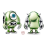 Charme Sterling Silber 925 Disney Pixar Monsters Ltd, Mike Wazowski, Armband Perle