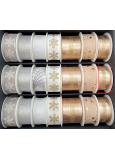 Nekupto Weihnachts-Stoffband Gold-Glitzer-Streifen 25 mm x 2,5 m