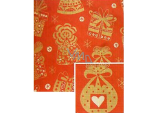 Nekupto Weihnachtsgeschenkpapier 70 x 150 cm Rot, goldene Geschenke