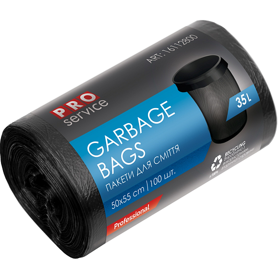 Pro Service Müllsäcke schwarz 100 µ, 35 Liter 50 x 55 cm 100 Stück