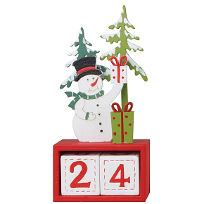 Adventskalender Schneemann Würfel 7 x 15,5 cm
