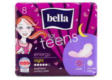 Bella For Teens ultra Energy Night hygienické vložky 8 kusů