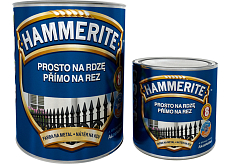 Hammerite glatte Farbe direkt auf rostigem Metall, Farbton silbern, 0,7 l + 0,25 l